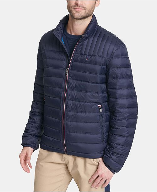 Men S Down Quilted Packable Logo Jacket