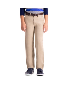 Haggar Husky Boys Chino Reg Fit Flat Front Pant