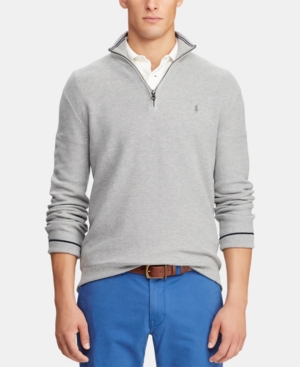 image of Polo Ralph Lauren Men-s Cotton Quarter-Zip Sweater