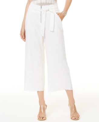 INC International Concepts Frayed Zip-Front Culottes, Created for Macy ...