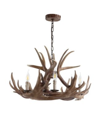 Eldora 28.5" Adjustable Resin Antler 6-Light Chandelier