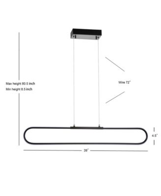 Ned 39" Dimmable Adjustable Integrated LED Metal Linear Pendant