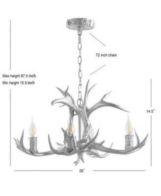 Eldora 26" Adjustable Resin Antler 4-Light LED Chandelier