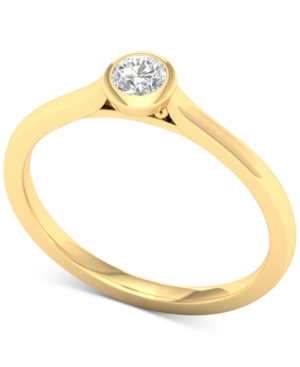 image of Diamond Bezel Solitaire Ring (1/5 ct. t.w.) in 14k Gold
