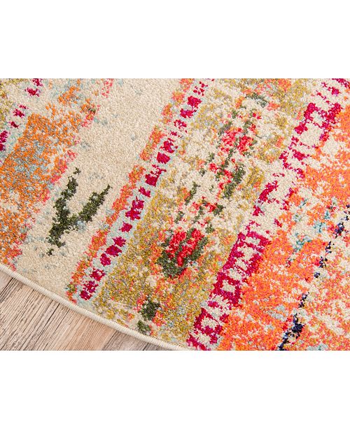 Bridgeport Home Closeout Arcata Arc5 Multi 8 X 8 Round Area Rug Reviews Rugs Macy S