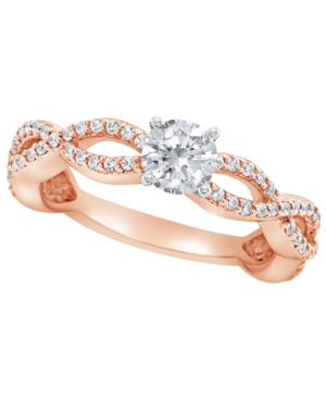 image of Certified Round Diamond Engagement Ring (7/8 ct. t.w.) in 14k White Gold, Rose Gold, or Yellow Gold