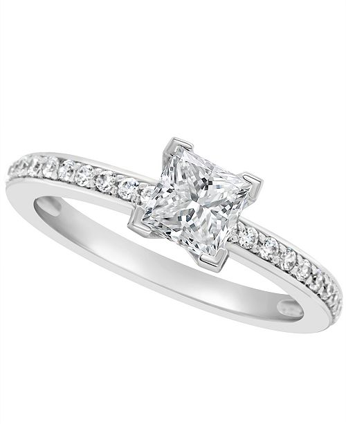 Barkev S White Gold Princess Cut Diamond Engagement Ring 8158l Barkev S