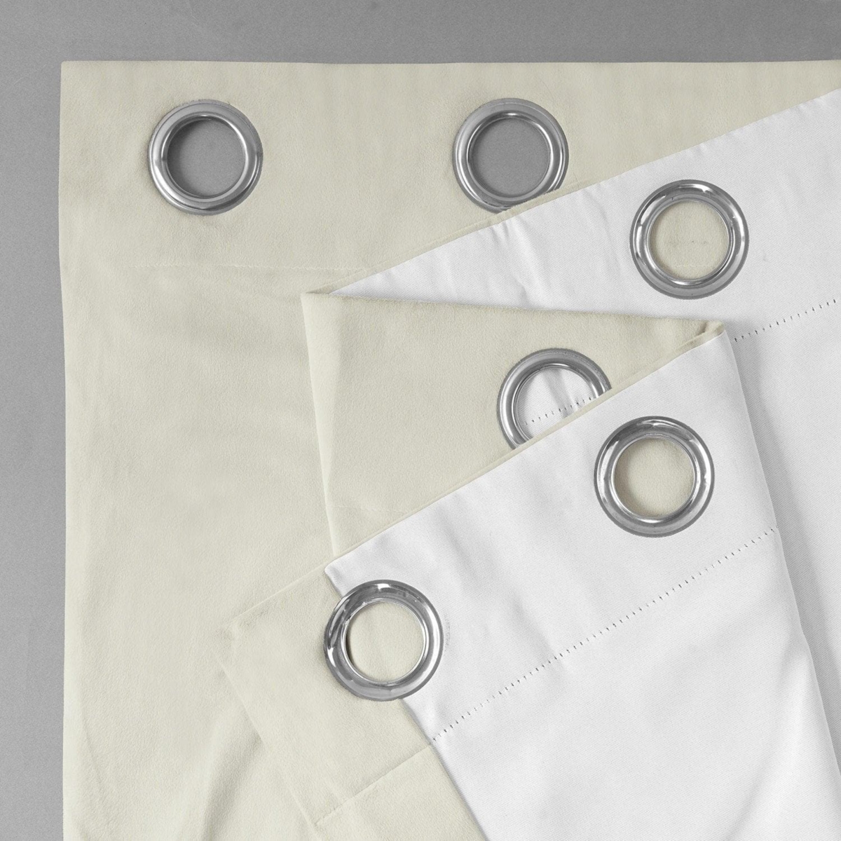 Half Price Drapes Porcelain White Grommet Signature Velvet Blackout Curtain In White