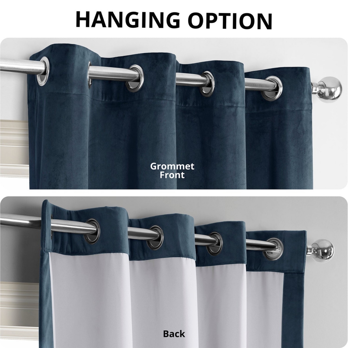 Half Price Drapes Midnight Blue Grommet Signature Velvet Blackout Curtain In Blue