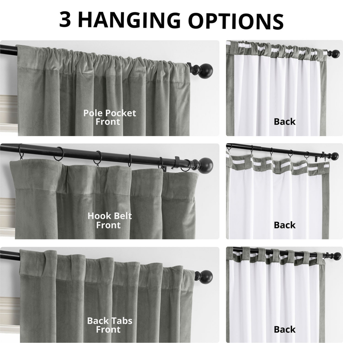 Half Price Drapes Silver Grey Signature Velvet Blackout Curtain In Grey