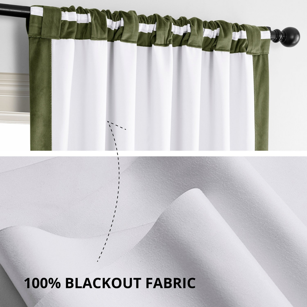Half Price Drapes Hunter Green Signature Velvet Blackout Curtain In Green