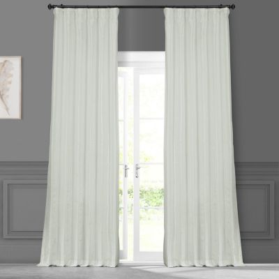 Eggshell Solid Faux Silk Taffeta Room Darkening Curtain