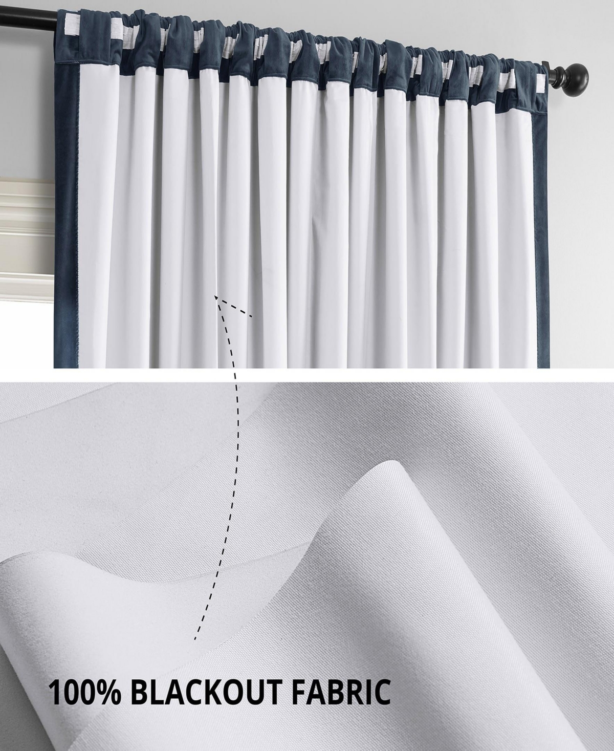 Half Price Drapes Midnight Blue Signature Extra Wide Velvet Blackout Curtain