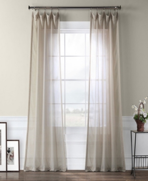 Exclusive Fabrics & Furnishings Sheer Curtain Panel, 50" X 84" In Light Beig