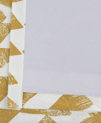 Triad Gold Geometric Printed Cotton Room Darkening Curtain