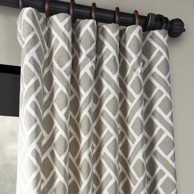 Geometric Printed Cotton Room Darkening Curtain