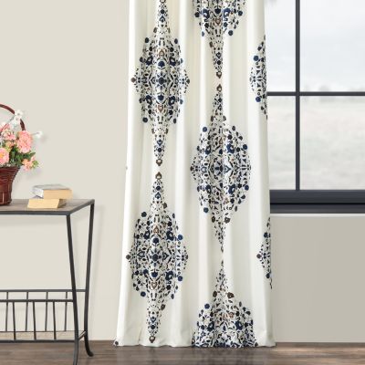 Emblem Printed Cotton Room Darkening Curtain