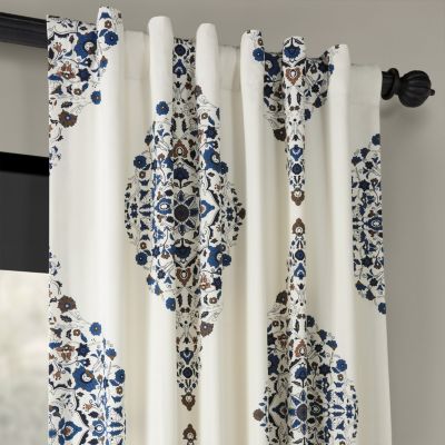 Emblem Printed Cotton Room Darkening Curtain