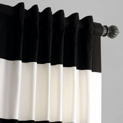 Striped Printed Cotton Room Darkening Curtain