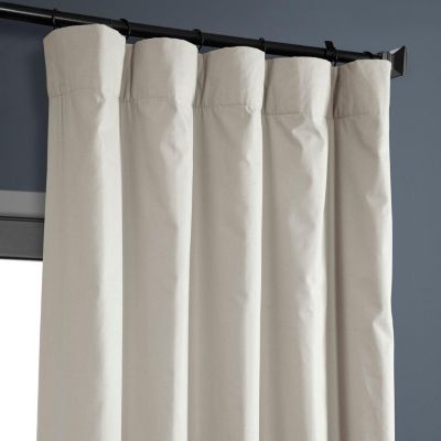 Hazelwood Beige Solid Cotton Hotel Blackout Curtain