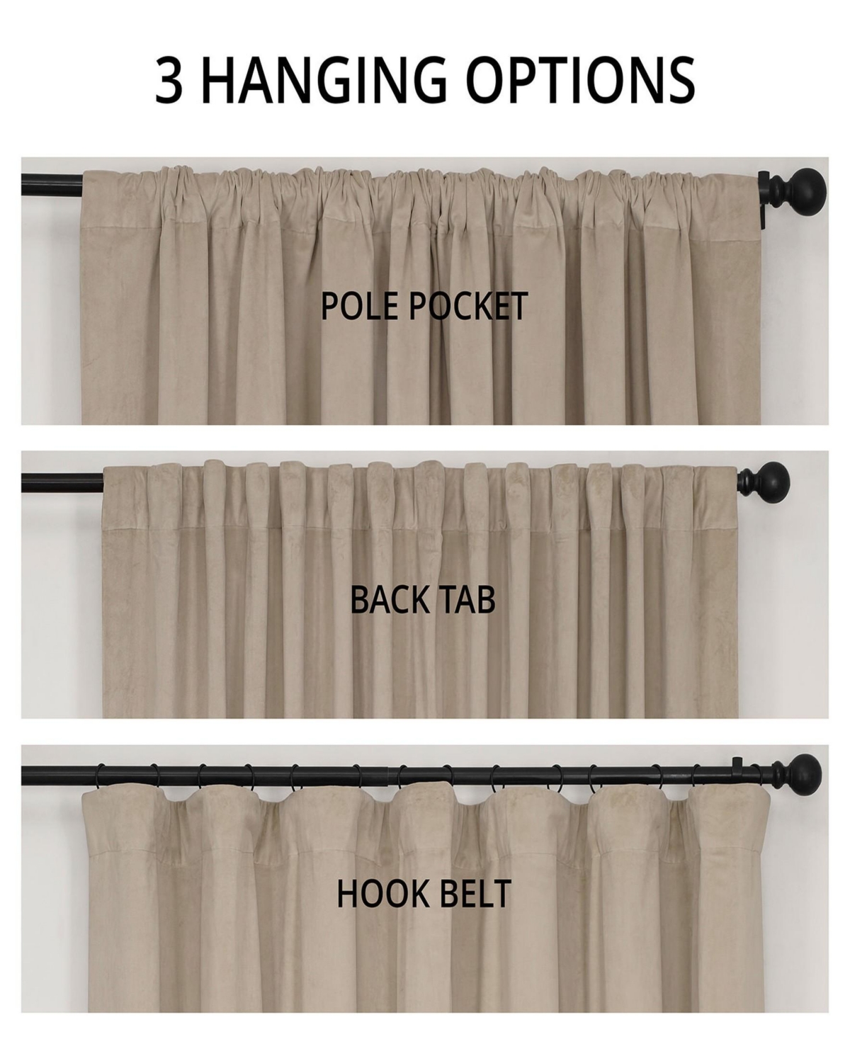 Half Price Drapes Cool Beige Signature Extra Wide Velvet Blackout Curtain