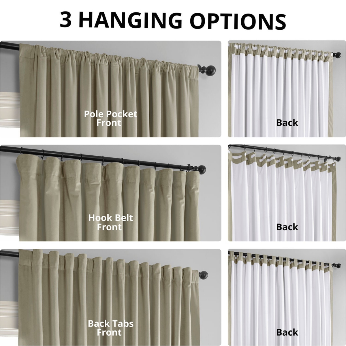 Half Price Drapes Cool Beige Signature Extra Wide Velvet Blackout Curtain
