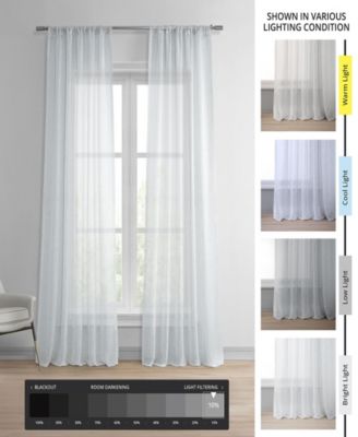 Textured Faux Linen Sheer Curtain