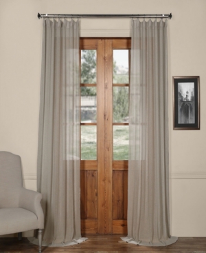 Exclusive Fabrics & Furnishings Sheer Curtain Panel, 50" X 108" In Medium Gre