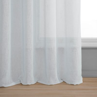 Grommet Textured Faux Linen Sheer Curtain
