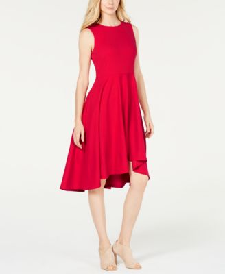 macy's calvin klein high low dress