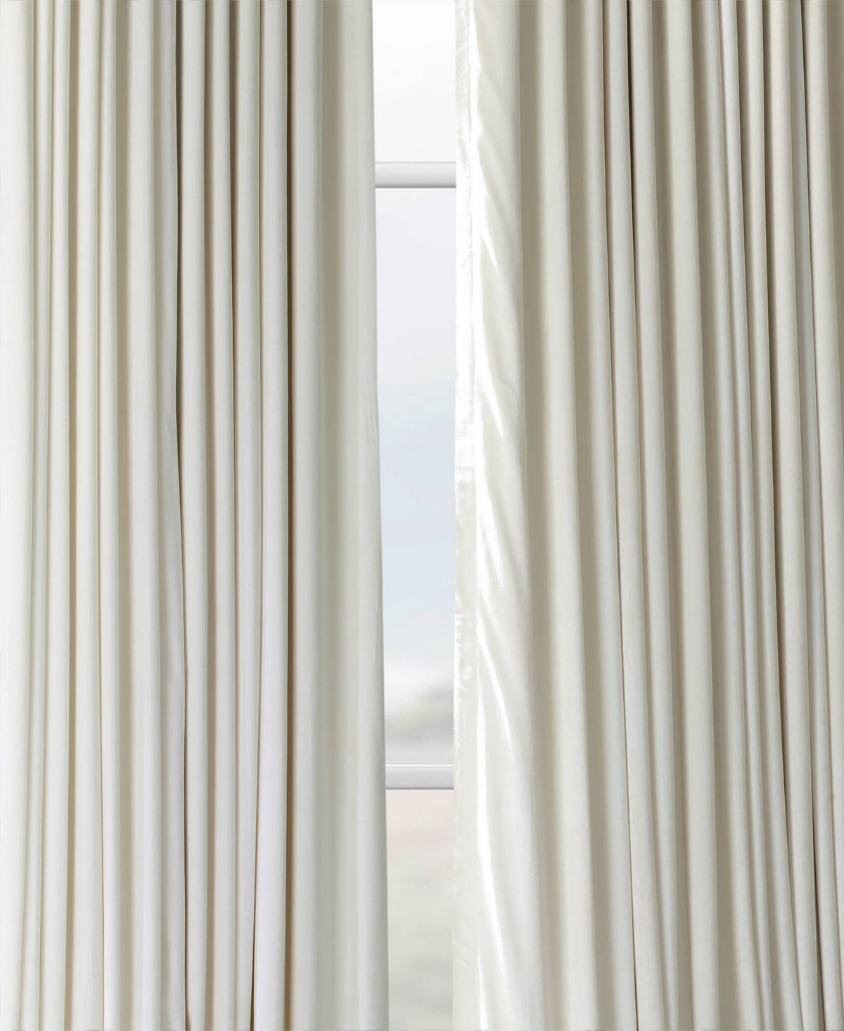 Half Price Drapes Warm Off White Grommet Signature Extra Wide Velvet Blackout Curtain In Cream