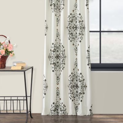 Emblem Printed Cotton Room Darkening Curtain
