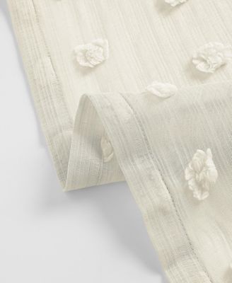 Geometric Patterned Faux Linen Sheer Curtain