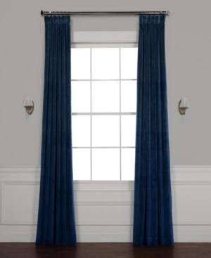 Exclusive Fabrics & Furnishings Heritage Plush Velvet Panel, 50" X 96" In Dark Blue