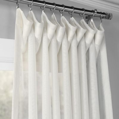 Double Layered Off White Extra Wide Sheer Curtain
