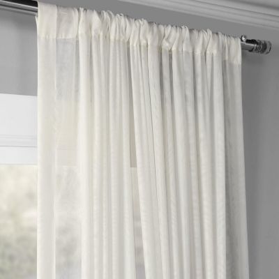 Double Layered Off White Extra Wide Sheer Curtain
