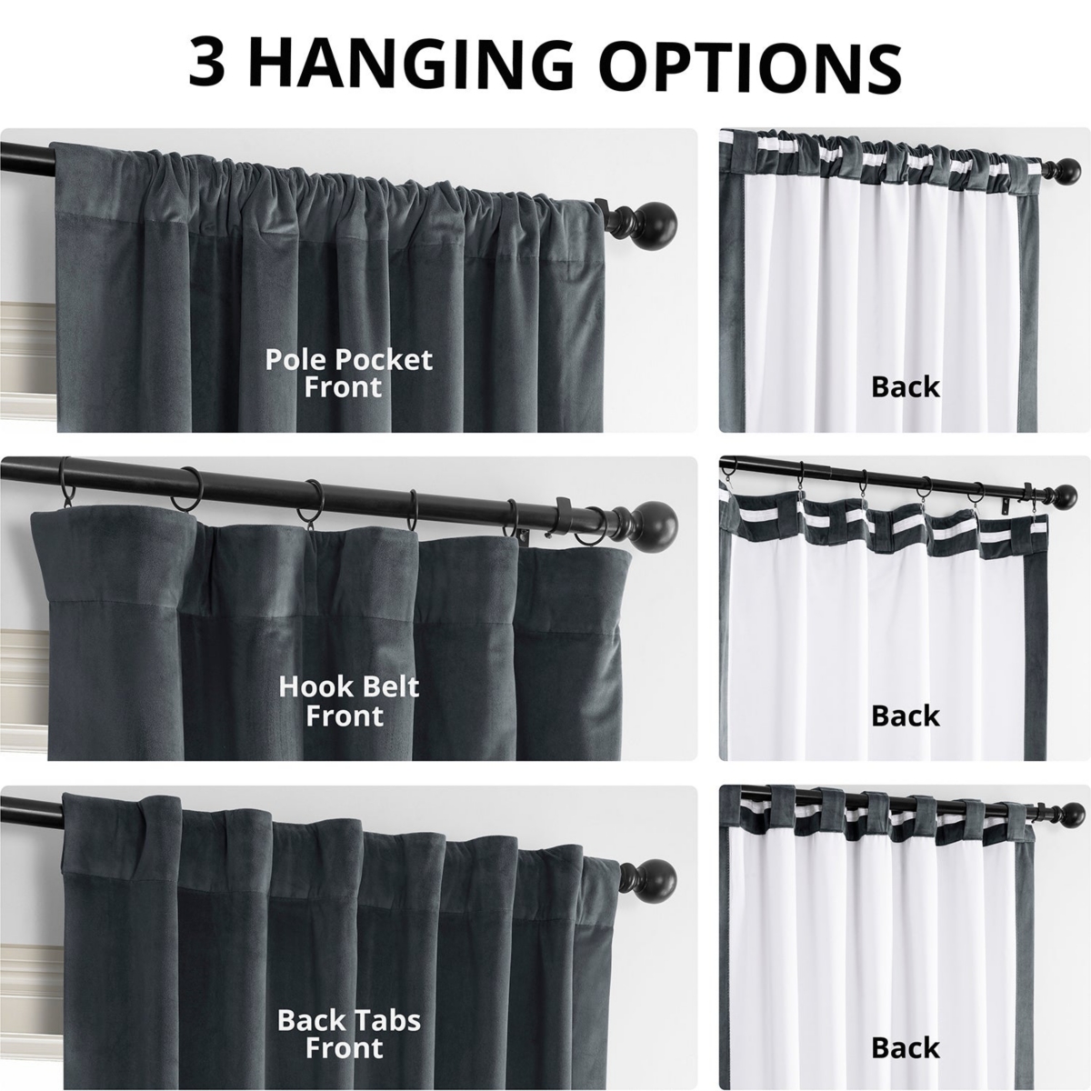 Half Price Drapes Distance Blue Grey Signature Velvet Blackout Curtain