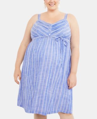 Plus Size Striped Midi Dress 