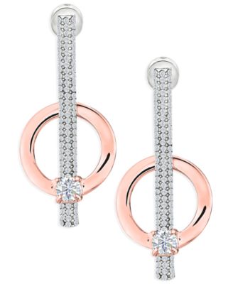 rose gold and silver earrings