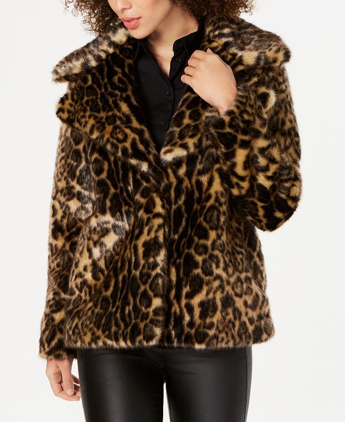 Tahari Faux-Fur Leopard-Print Coat & Reviews - Coats & Jackets - Women ...