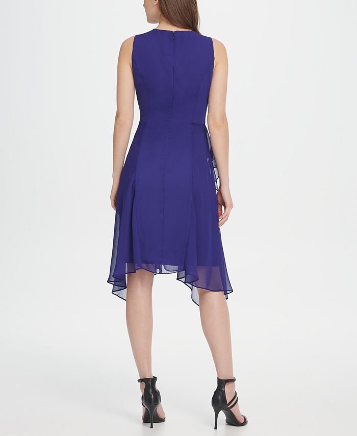 DKNY Women's Wrap Ruffle Chiffon Skirt - Printed Mini Skirt For Casual Or Dressy Outfits - View #4