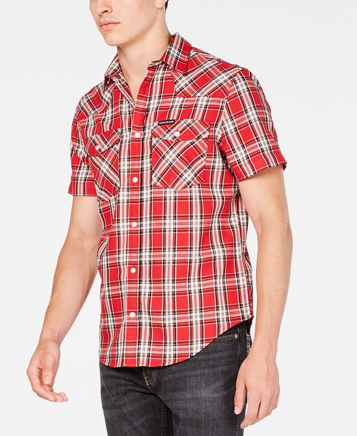 Calvin Klein Jeans Men's Foundation Plaid Twill Shirt Macy's