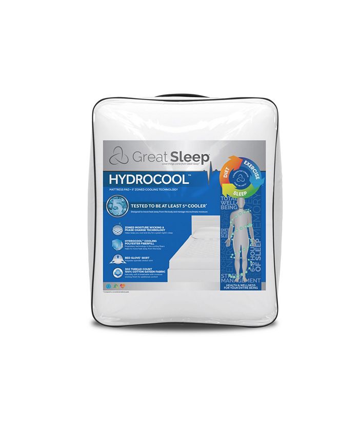 Great Sleep - Hydrocool 5 Degree Zoned Full Mattress Pad