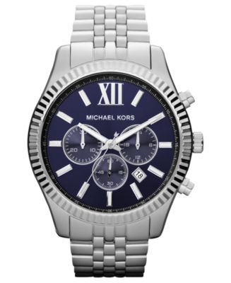Michael Kors Men's Chronograph Lexington Stainless Steel Bracelet Watch ...