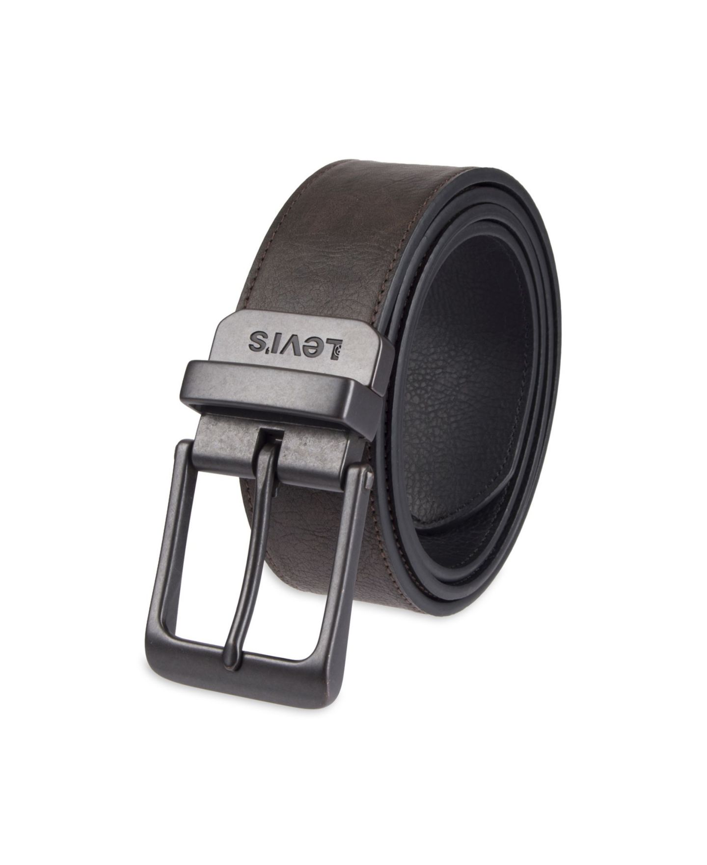 Мужской ремень Levi's Reversible Casual Belt, цвет: Коричневый / Чёрный — фото 1