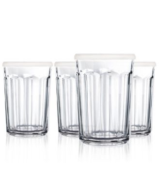 Luminarc Working Glass Cooler + White Storage Lids - Set of 4