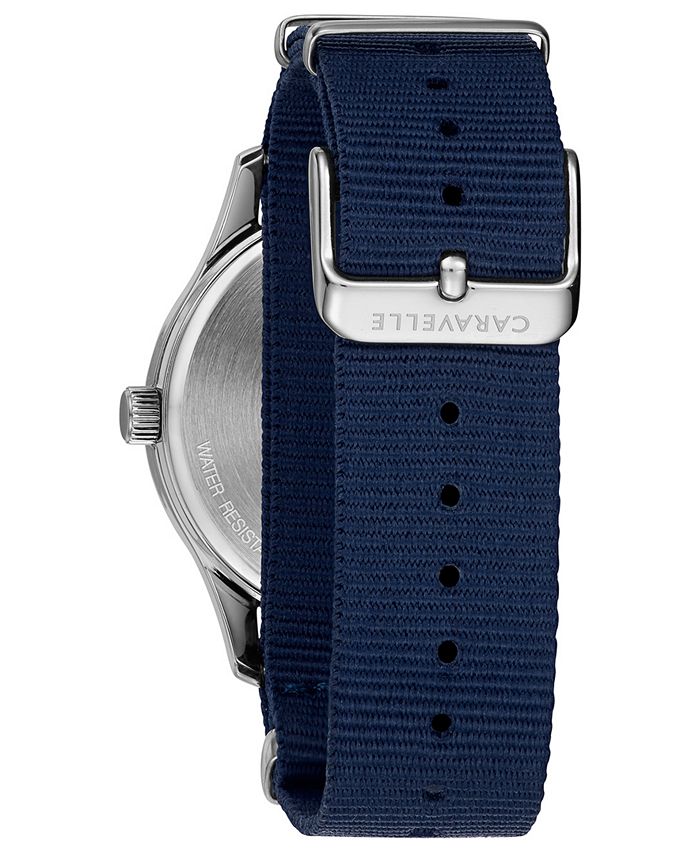 Caravelle - Men's Blue Nylon Strap Watch 40mm