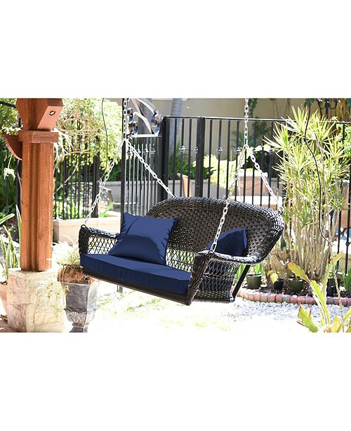 Jeco Resin Wicker Porch Swing With Cushion Reviews Furniture