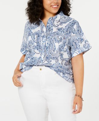 macy's tommy hilfiger blouses