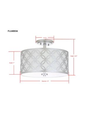 Cecily Leaf Trellis 3 Light 15"D Gold Flush Mount  